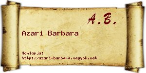 Azari Barbara névjegykártya