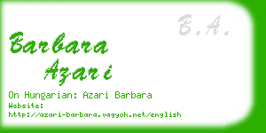 barbara azari business card